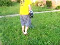 Weed wacker lawn mowing