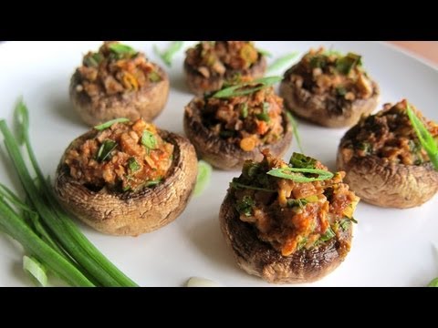 hilahcooking - Chorizo stuffed mushrooms - the easiest stuffed mushrooms recipe ever. In under 5 minutes, watch as some stuff turns magically into a yummy appetizer. HILAH ...