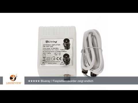 GLiving® Antennen Verstärker Kabel TV Zweigeräteverstärker TV 2 x 15 dB für Full HD Radio UHF VHF FM