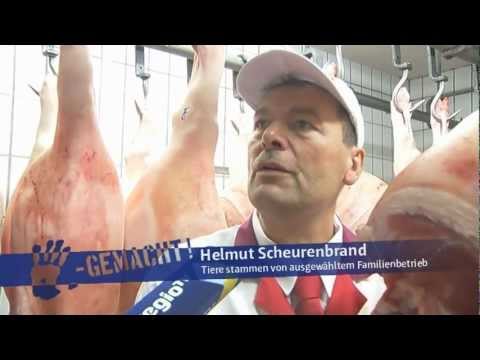 Fleischer - Fernsehauftritt des Fleischer-Fachgeschäftes Scheurenbrand bei regioTV.