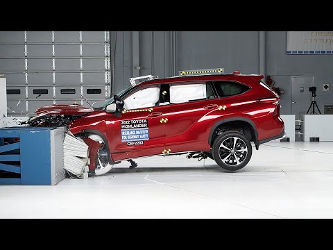 2022 toyota highlander updated moderate overlap iihs crash test