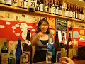 The shochu bar is located in Kokura city Fukuoka Pref. Japan. This young(?) lady is a sommelier of Shochu. She is so cute!
