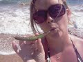 Us playing at the beach