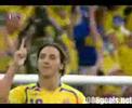Goal for Sweden - Zlatan Ibrahimović 34' (1-1)  Sweden - Spain 1-2  