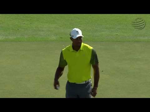 Tiger Woods's approach sets up birdie on No. 5 at Cadillac