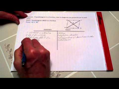 how to prove a rhombus