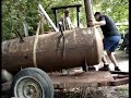 Setting bar-b-q pit on the trailer