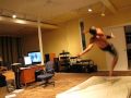 Footbag Net Practice (hacky sack): Roll Spike Attempt