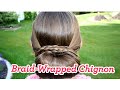 Braid-Wrapped Chignon | Cute Updo Hairstyles