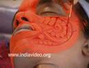 Preparatory make-up for Theyyam, Theyyam Kettal, costume, Theyyam, ritual art form, Kerala