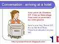 French Lesson 62 - Checking into hotel - Arriving at hotel Dialogue Conversation + English Subtitles