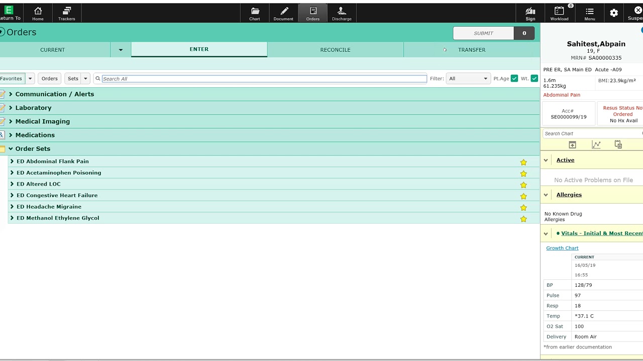 Meditech Expanse : Order Entry Demonstration