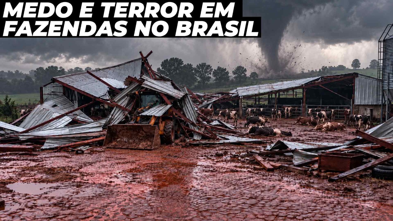 2 TORNADOS ATINGEM ÁREA RURAL DO BRASIL E ACABAM COM FAZENDAS