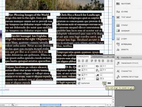 how to snap to baseline grid indesign