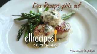 Jakobsmuscheln in Pesto-Sahnesoße