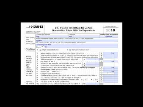 how to fill out 1040nr-ez