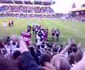 Players and fans celebrate try Bradford Bulls