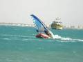 Jibe into boat- CRASH!