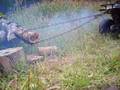Tom does a narley log pull with a 2001 polaris sportsman 90