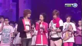 SNSD Tiffanys reaction when see Kim Hyun Joong