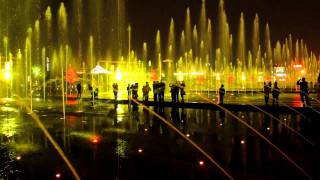 Fountains at the Great Wild Goose Pagoda in Xi