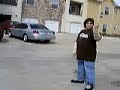 my cuzz'n doing the retardid jump