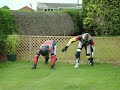 James & Jordache racing in bike gear
