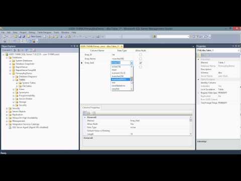 how to set primary key in t-sql