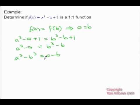 how to determine if a function is one to one
