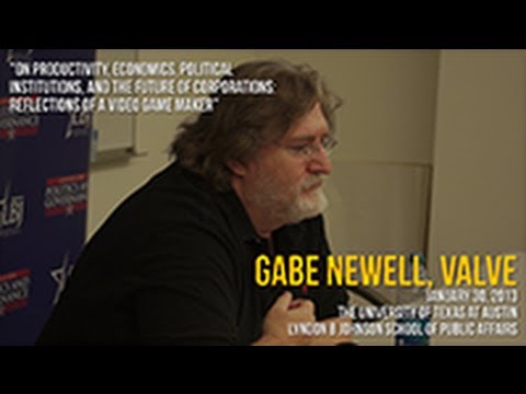 Valve software - Gabe Newell, head of Valve Software, gives a talk on productivity, economics, political institutions, and the future of corporations on January 30, 2013 at t...