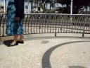Mary-Jane scaried of water fountain
