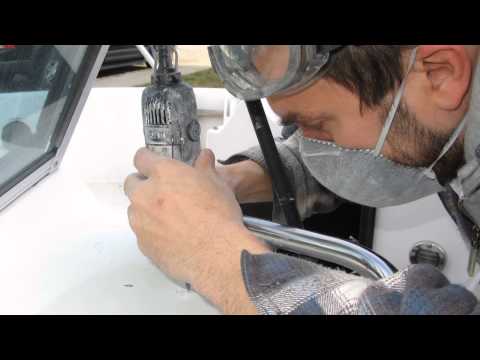 how to patch screw holes in fiberglass boat