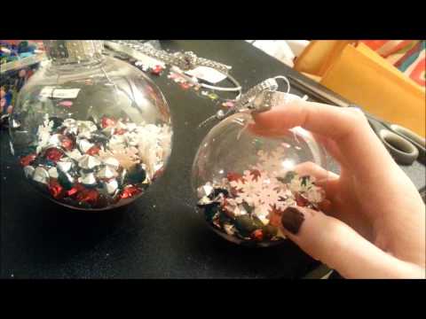 how to fill glass ornaments with glitter