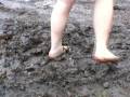 barefoot in the mud