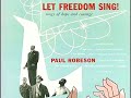 here is a famous song performed live in moscow in 1949 by the legendary paul robeson.
paul robeson (1898 -- 1976) was an american actor, athlete, singer, writer, civil rights activist, and a great humanist. son of a slave, paul graduated with honors from his high school in somerville, new jersey, where he excelled academically, and participated in singing, acting, and athletics. robeson later studied law at columbia and african history and languages at the school of oriental and african studies of london. robeson found fame as an actor and singer with his fine bass-baritone voice. he is one of the few true basses in american music, his beautiful and powerful voice descending as low as a c below the bass clef. in addition to his stage performances, his renditions of old negro spirituals were acclaimed. robeson also became interested in the folk music of the world. he came to be conversant with 20 languages, fluent or near fluent in 12. his standard reportoire after the 1920's included songs in many languages (e.g., chinese, russian, yiddish, german, etc.). between 1925 and 1942 robeson appeared in eleven films, in the uk and the usa (