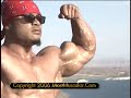 Bodybuilder Ko Chandetka poses peaked biceps