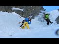 Click here to watch this video Skiing and Snowboarding a very Steep line in Arolla Switzerland