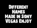 Different Names made in Sony Vegas
