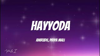 Hayyoda Lyrics- Jawan  Tamil Lyrics  Anirudh Priya