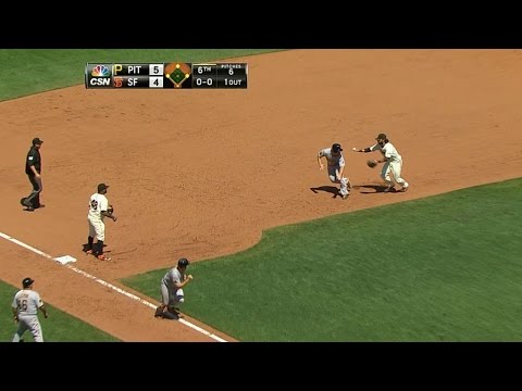 Video: Giants get two rundowns for odd double play