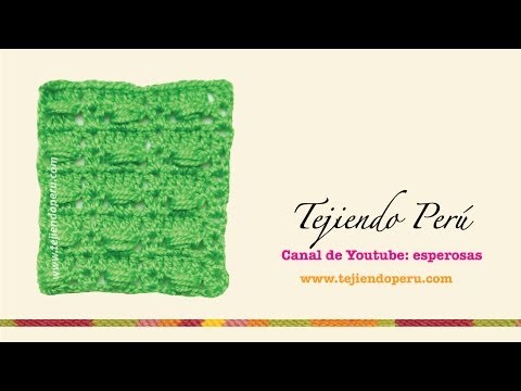 Punto fantasía tejido a crochet # 47: piñas horizontales