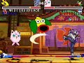 aahhh, this brings back memories of fanfiction.net. pokemon vs digimon! and now it's in mugen! 
i play as weregarurumon.
you seen many pokemon vs digimon in many fanfiction and now it can be done in mugen! 

renamon: (partner) she is in her beta stage. she has some nice supers that helps make up for weregarurumon's lack of specals. she even has strikers from digimon season 3.

weepinbell: he's a quite a retarded character. he has little stun spore that stuns you and has vine whip and razer leaf to deal damage

jigglypuff: no introducion needed for her.

jigglypuff: http://www.jsmugen.net
weepinbell: http://ash.2000.tripod.com/fanfiction/id10.html (monster bundle set pack)
weregaurumon: http://www.infinitymugenteam.com
renamon: