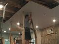 Hanging drywall on ceiling w/ one man Hanging drywall on ceiling w/ one man