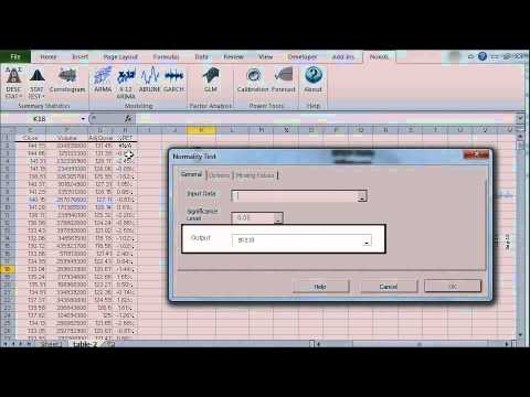 how to perform normality test in excel