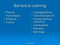 Principles of Learning - Review