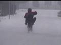 Simson wheelie in snow