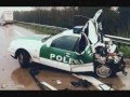crash véhicul de police et pompier