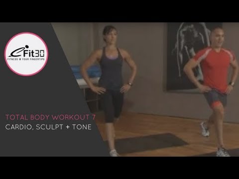 Total Body Workout 7, Cardio, sculpt and tone fitness, full 30 mins