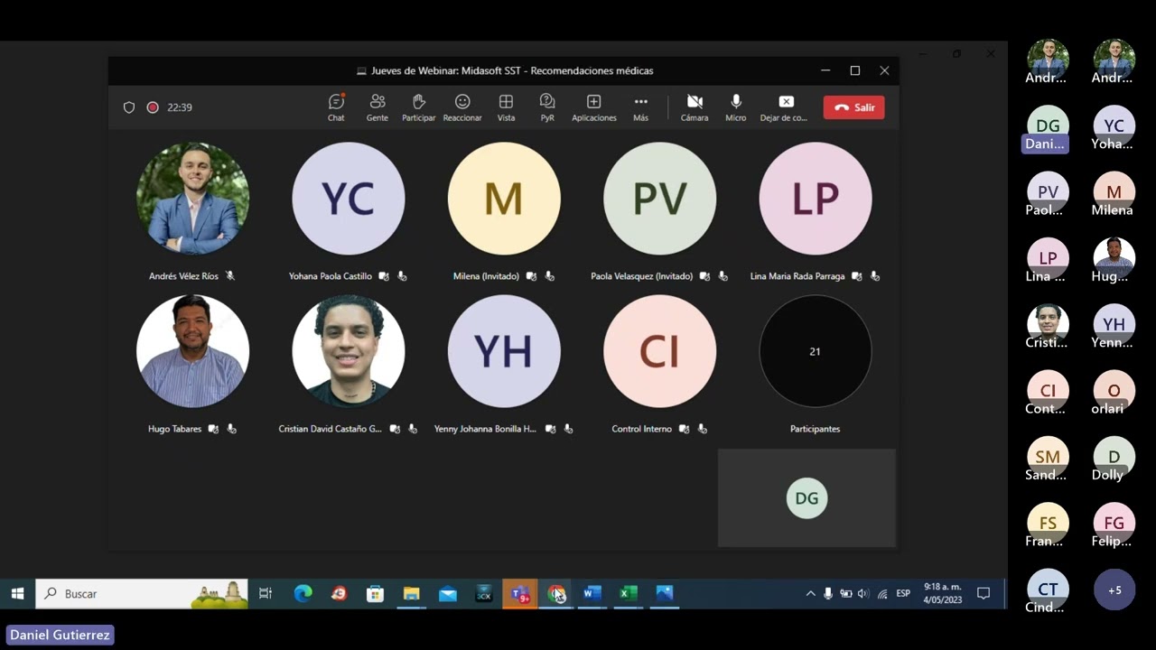 Jueves de webinar    Midasoft SST recomendaciones médicas