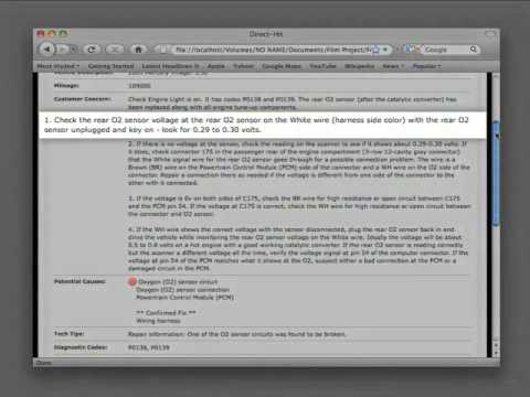 Identifix: Mercury Villager – Check Engine Light and P0138 & P0139